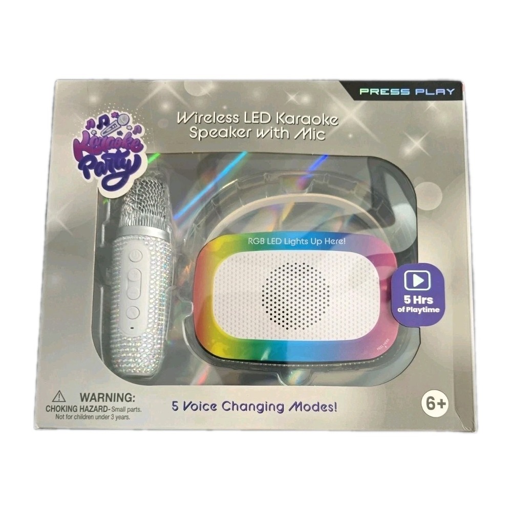 Karaoke Party Wireless LED Karaoke Speaker With Mic - 5 Voice Changing Modes